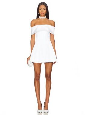 Lovers + Friends Off-Shoulder White Mini Dress